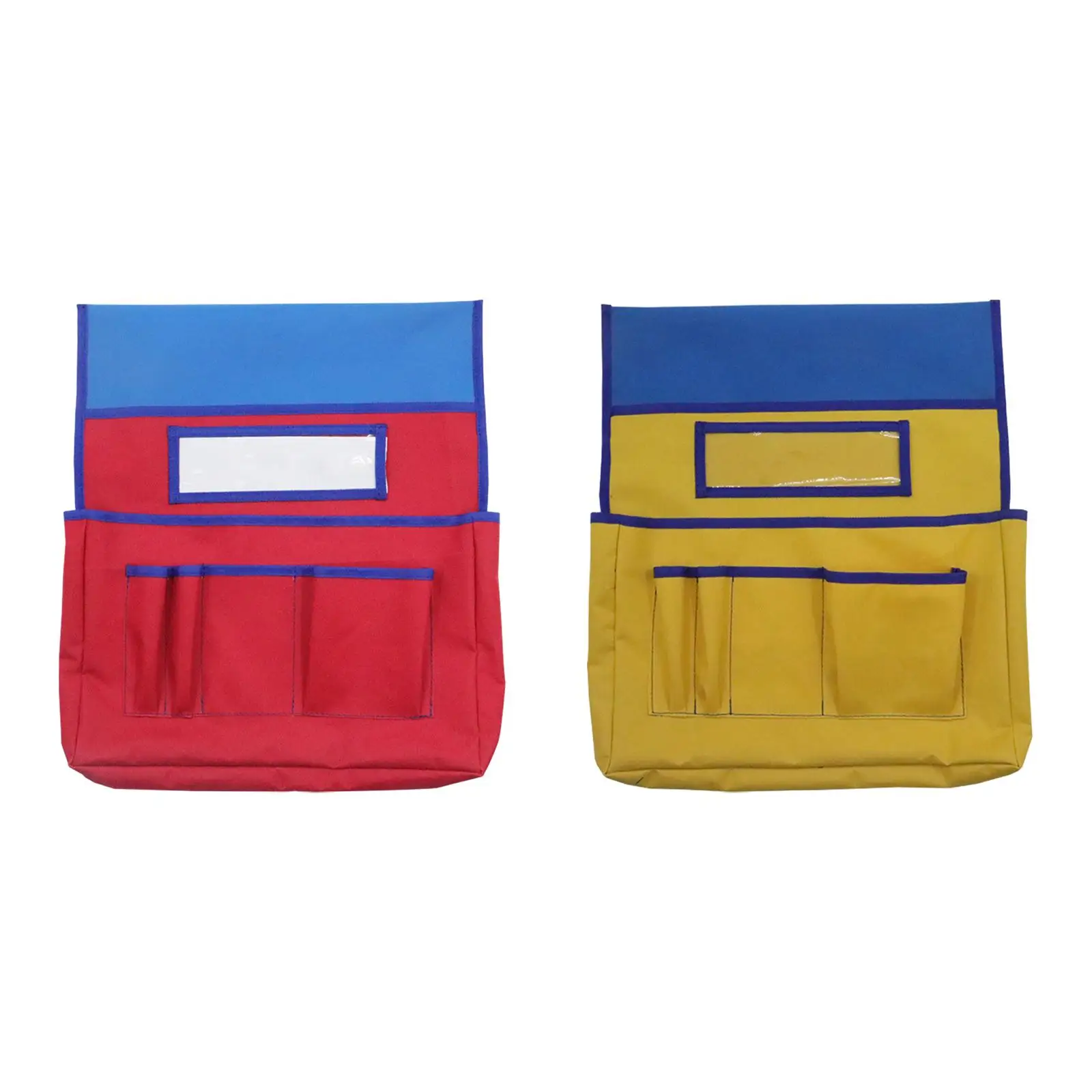 Student Chair Pocket with Name Tag Slot School Seat Chair Storage Pocket for Camp Girls Hospital Primary School Preschool