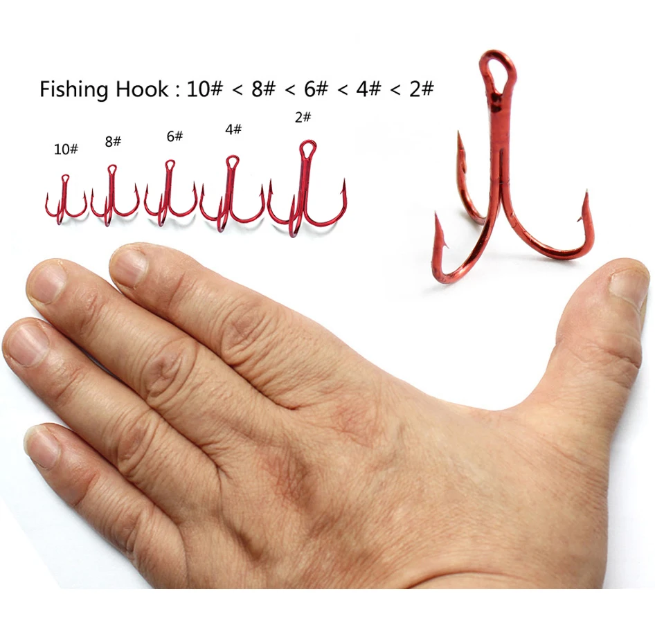 Lot 50pcs Tackle Fishing Hooks 72A High carbon steel Red Fishhook Barbed Annular Sharpened Tip Hook Saltwater Barbed 10#-2#