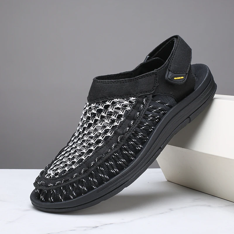 

Мужские простые сандалии, новинка лета 2024, мужские повседневные сандалии, модная удобная износостойкая обувь, уличная пляжная обувь, тапочки