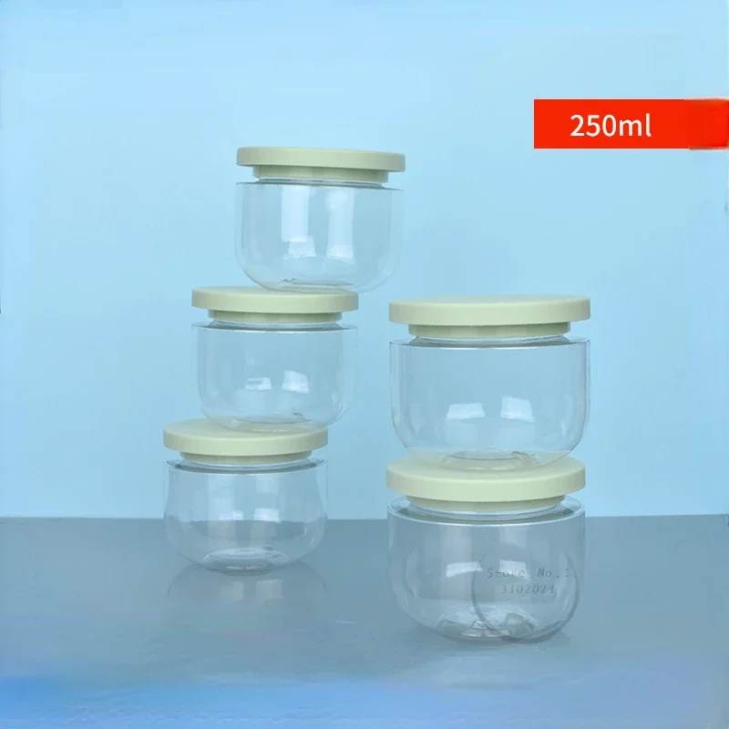 20Pcs Empty Jar Pot 250ml 8oz Multicolor Plastic Cosmetic Makeup Face Cream Container Ice Cream Pot with Inner Lid