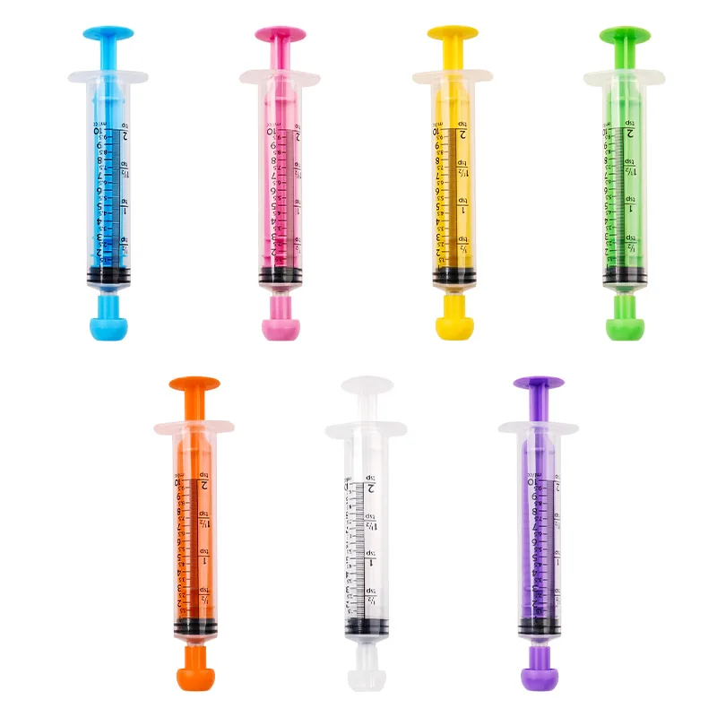 Color straight mouth syringe 5ml 10ml with plastic cap Pet Syringe Feeder, Easy To Use Cat Water Feeder Cat Milk Feeding Syringe