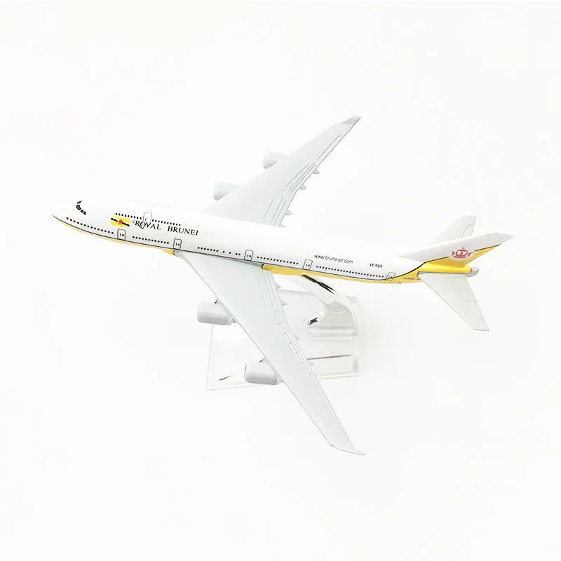 Avião fundido modelo b747 royal brunei companhias aéreas avião 16cm liga de metal 1:400 escala avião modelo brinquedo para crianças brinquedos