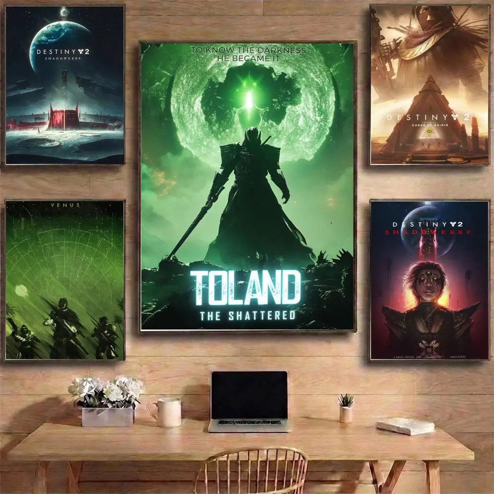 Póster del Juego D-Destiny 2, Arte Mural Autoadhesivo Impermeable HD con Compatibilidad Multi-escena