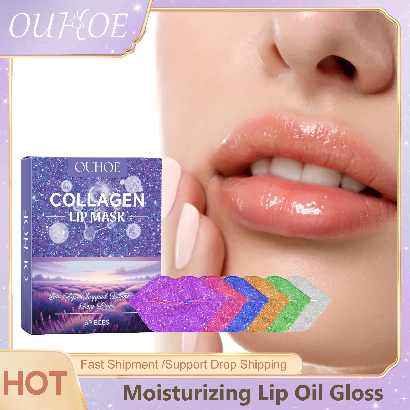 

Collagen Lip Mask Patches Hydrating Nourishing Moisturizing Plumping Lip Gloss Remove Dark Skin Brightening Repairing Lip Mask