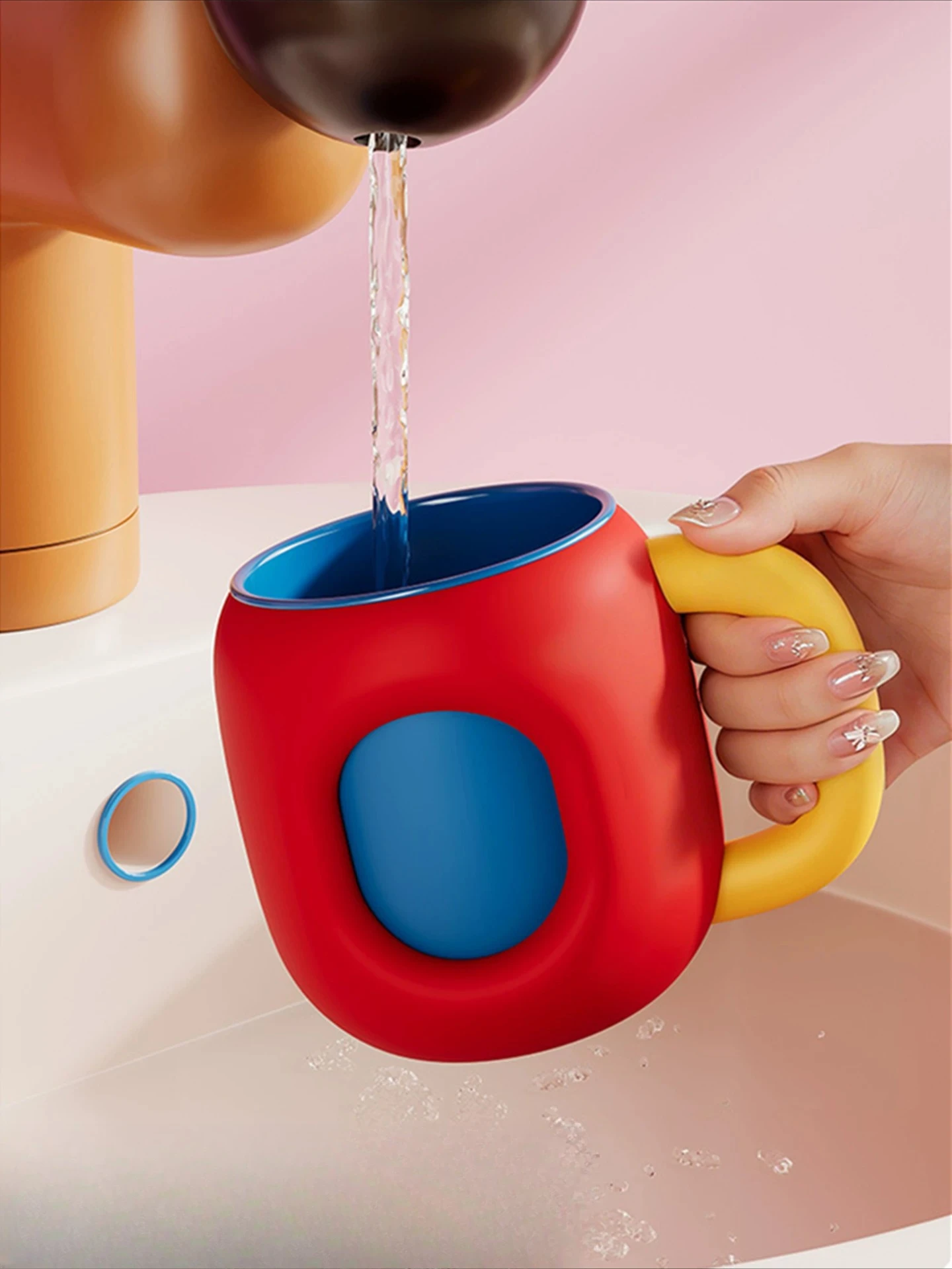 New Mouthwash Cup for Home Use, Baby and Children's Brushing Cup, Color Blocking Dental Cup Anti Mold and Antibacterial Cup