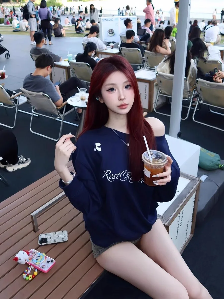 

Новый цвет заклинания, повседневная свободная женская толстовка с капюшоном, модная уличная тонкая женская толстовка с капюшоном, серая, темно-синяя, шикарная, корейская, простая, базовая, женская