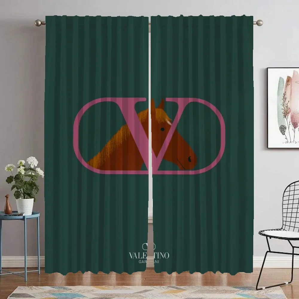 Kitchen Curtains for Living Room Curtain Valentinos Shades Partition Home Interior Curtains 2 Pieces Halloween Decoration Camera