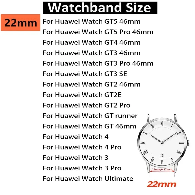 22mm Stainless Steel Watchband For Huawei Watch GT5 Pro 46mm Metal Strap For Huawei Watch GT 5 4 3 2 46mm Smartwatch Wristband