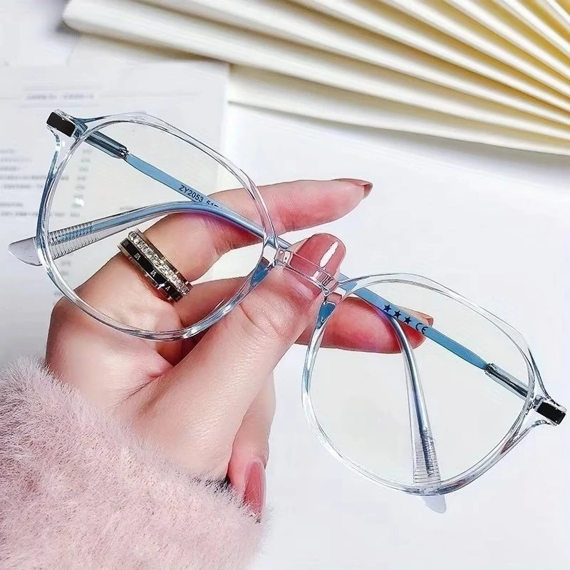 Polygonaler Anti-Blaulicht-Brillenrahmen im koreanischen Stil für Damen mit quadratischem Vollrahmen-Design, geeignet für den täglichen Gebrauch