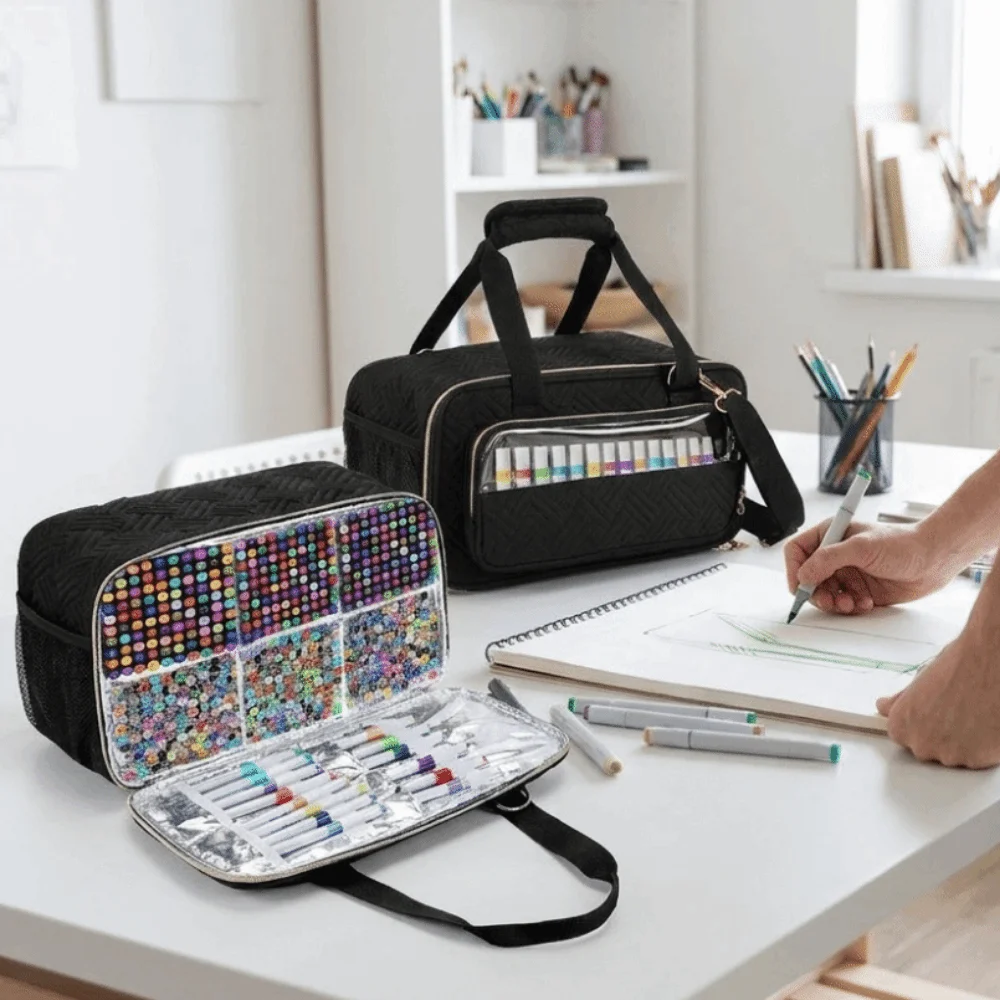 portable-large-capacity-markers-storage-bag-zipper-waterproof-watercolor-pen-stationery-bag-with-divider-drawing-tool-bag-office