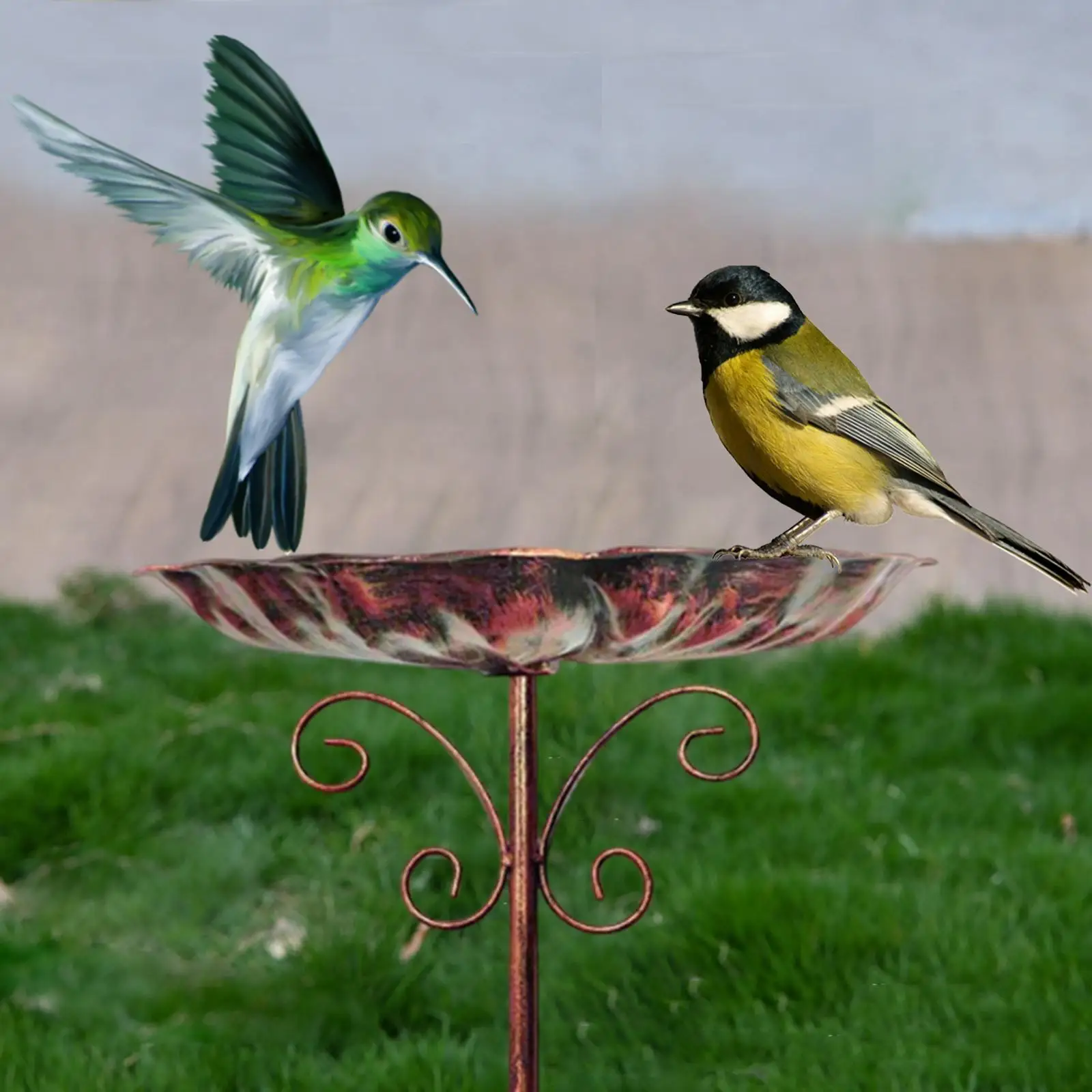 

Поилка для птиц в винтажном стиле, кормушка для сада, двора, газона, балкона, перил