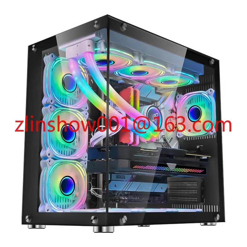 Full tower gaming  case, white gaming PC case, M-ATX computer tower case, PC ATX gaming cabinet