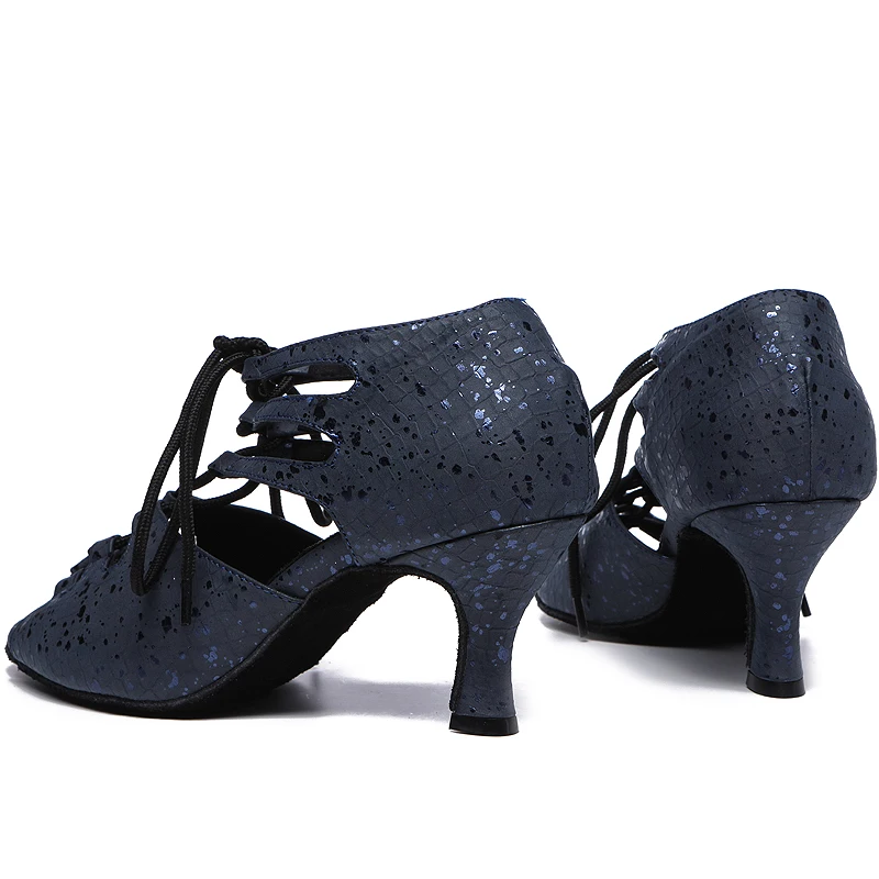 Chaussures de danse latine pour femmes, chaussures de danse pour salle de bal, Tango Jazz, sandales bleues de mariage