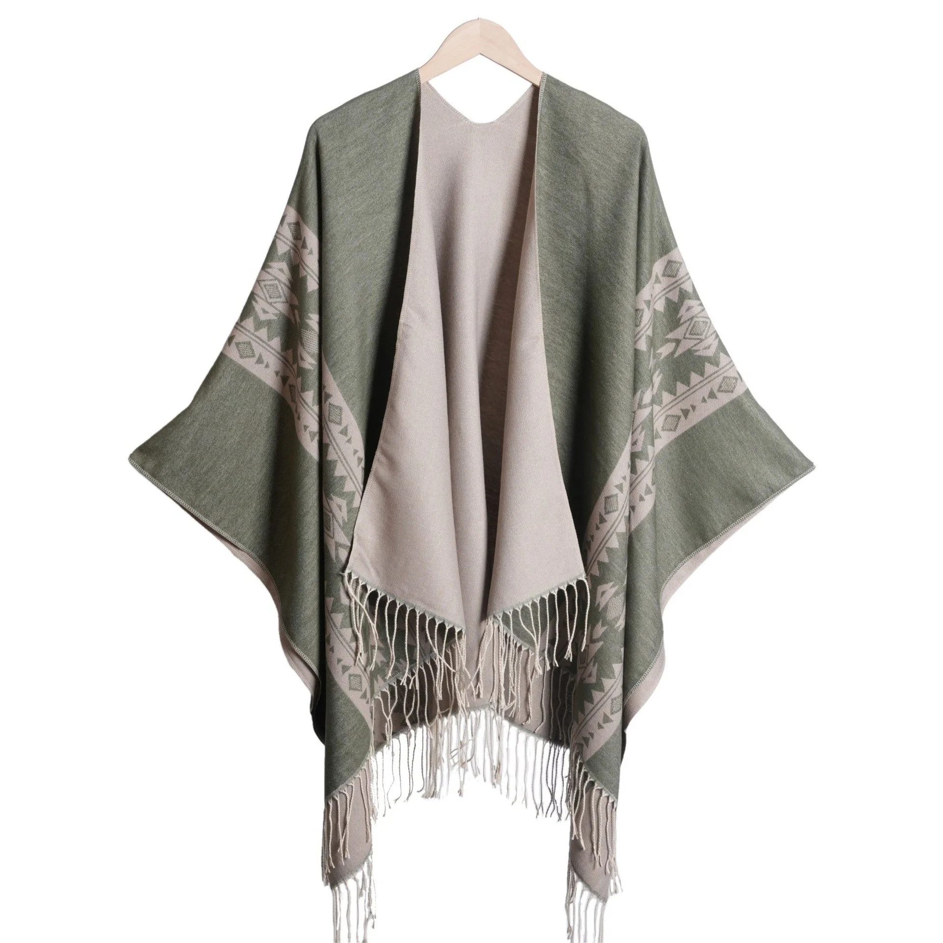 Nuovo Poncho Autunno/Inverno Sciarpa Sciarpa Nuovo Jacquard Nappa Mantello Capelet Stile Etnico Retro Viaggio Calore Auto Guida Mantello