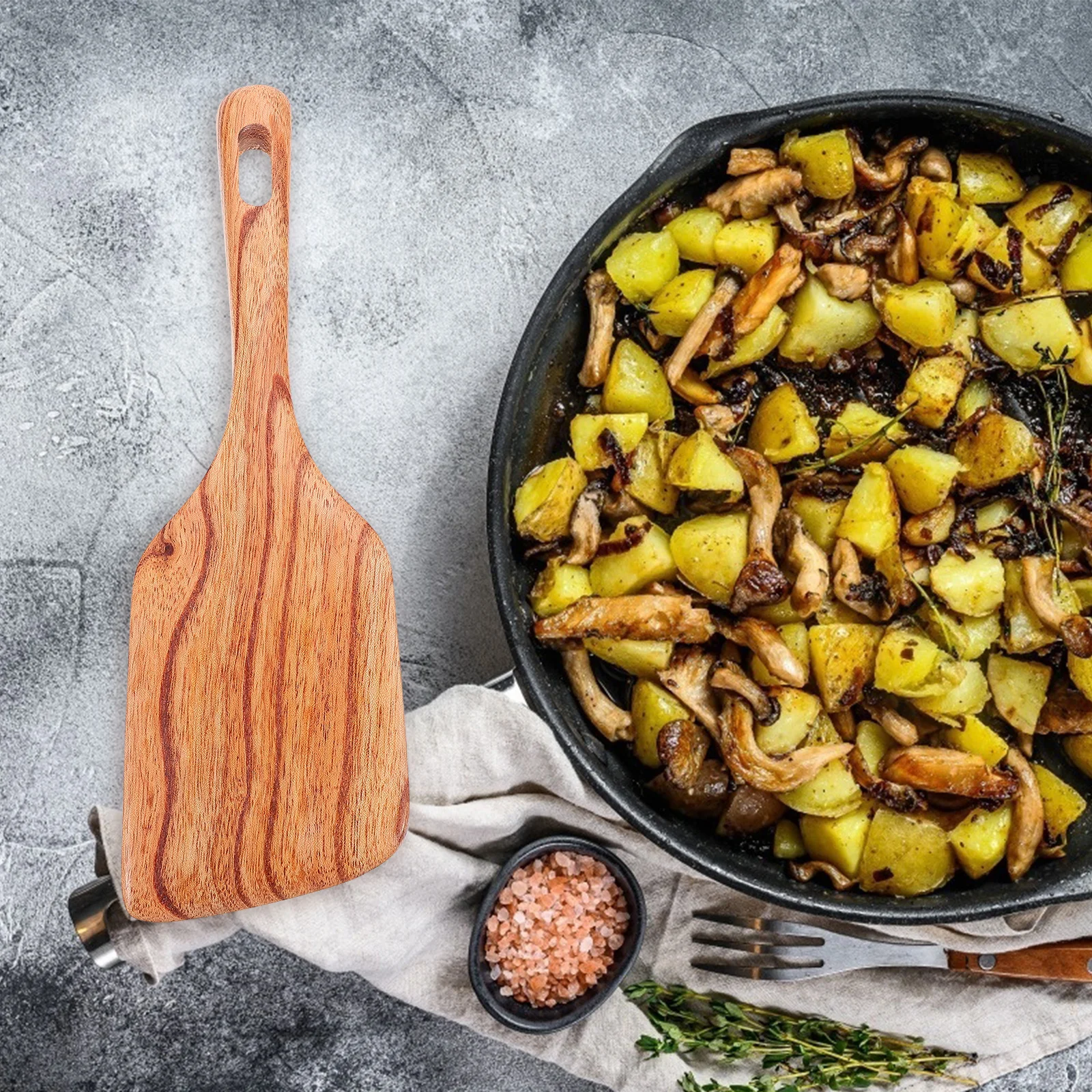 

1Pcs Wooden Spatula Smooth Finish Safe for Cookware Anti-Scalding Cooking Shovel for Home Kitchen Dining Use Cooking Spatula