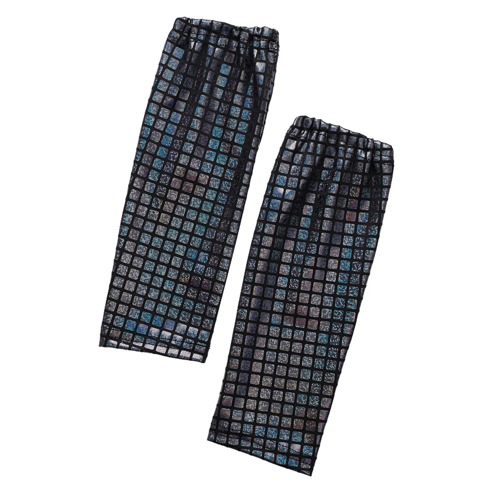 

1 Pair Kids Girls Boys Metallic Plaid Dance Gloves Children Carnival Party 80s Disco Jazz Dance Performance Costume Accessories