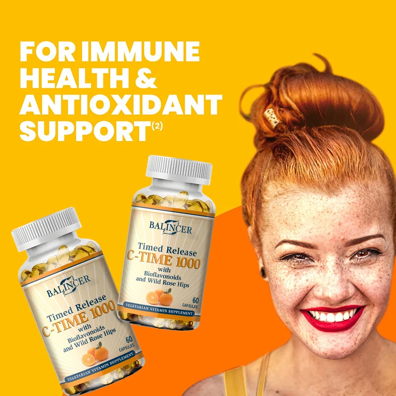 Vitamin C Capsules 1000mg, Antioxidant Support Immune Wellness, Collagen Synthesis, Skin & Bone Joint Health, 30/60/120 Capsules