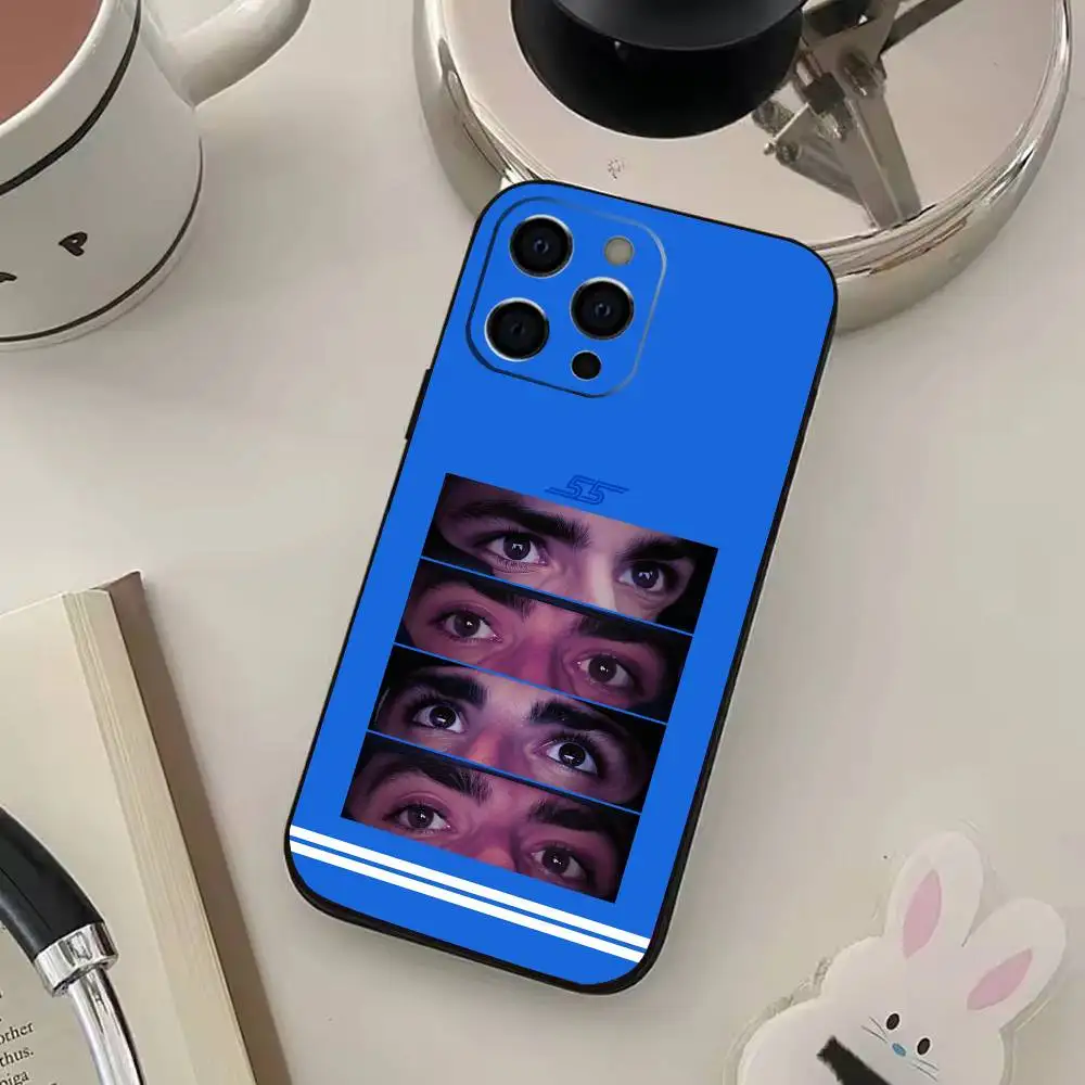 Funda de teléfono C-Carlos S-Sainz 55 para IPhone 17,16,15,14,13,12,11,Plus,Pro,Max,Plus,XS,funda suave de silicona negra