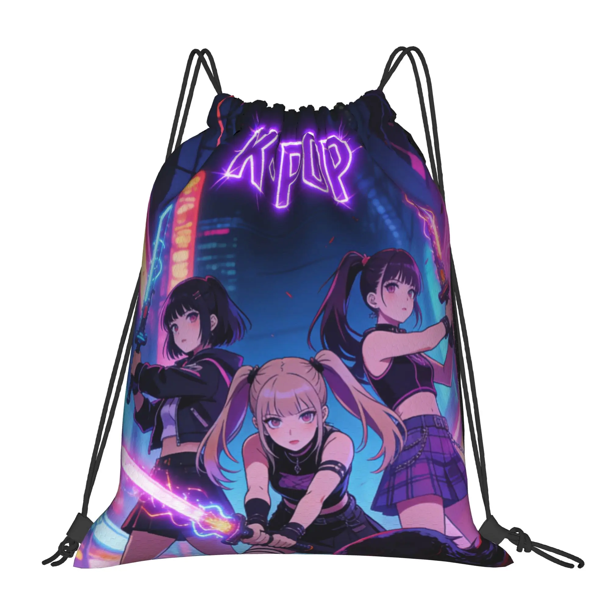 K POP 45  Portable Hiking Drawstring Backpack Riding Backpack Gym Shoes Drawstring Bags