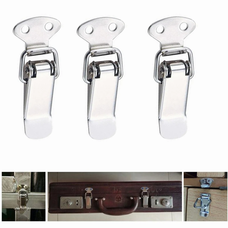 10PC serrature per armadietti a molla chiusura a scatto attiva/disattiva 46*21mm Hasps in ferro per porte scorrevoli ferramenta per mobili per finestre
