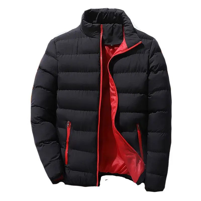 

Thickened Sports Cotton Jacket Men's Stand Collar Open Cardigan Outdoor Casual Outerwear Warmth Korean Style Polyester Fiber