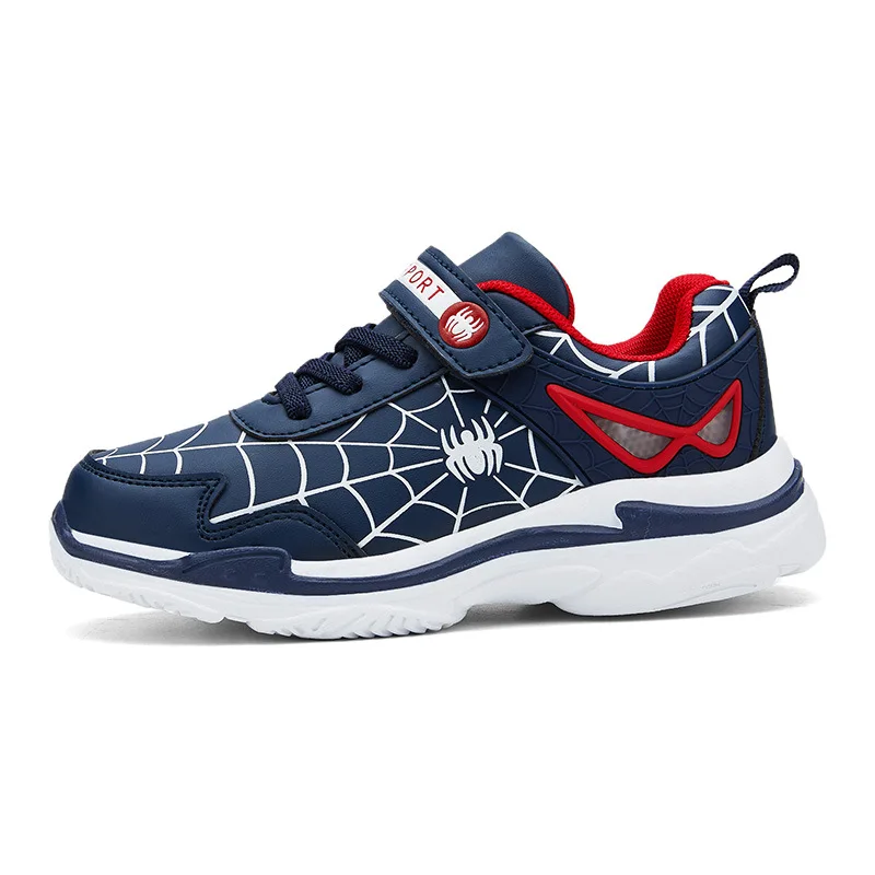 

Spider-Man Breathable Leather Sneakers for Boys, Spring Autumn Casual Sport Shoes for Big Kids New Arrival