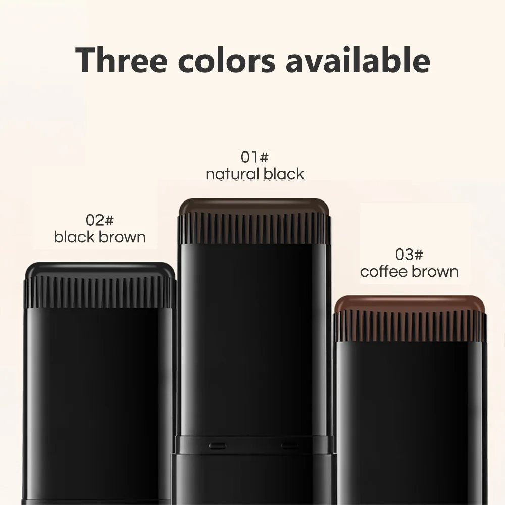 3 Colors Natural Looking Hair Stick to Cover White Hair, Smooth Quick Coloring Non Fading, Disposable Roots Hair Dyeing Stick