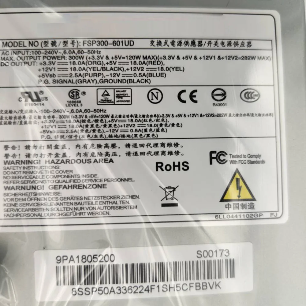 For FSP Group 300W 1U Power Supply FSP300-601UD