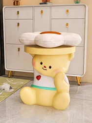 Home Decor Creative Bear Statue Side Table Shoe Changing Stool Bedroom Bedside Tables Living Room Animal Sculpture Coffee Tables