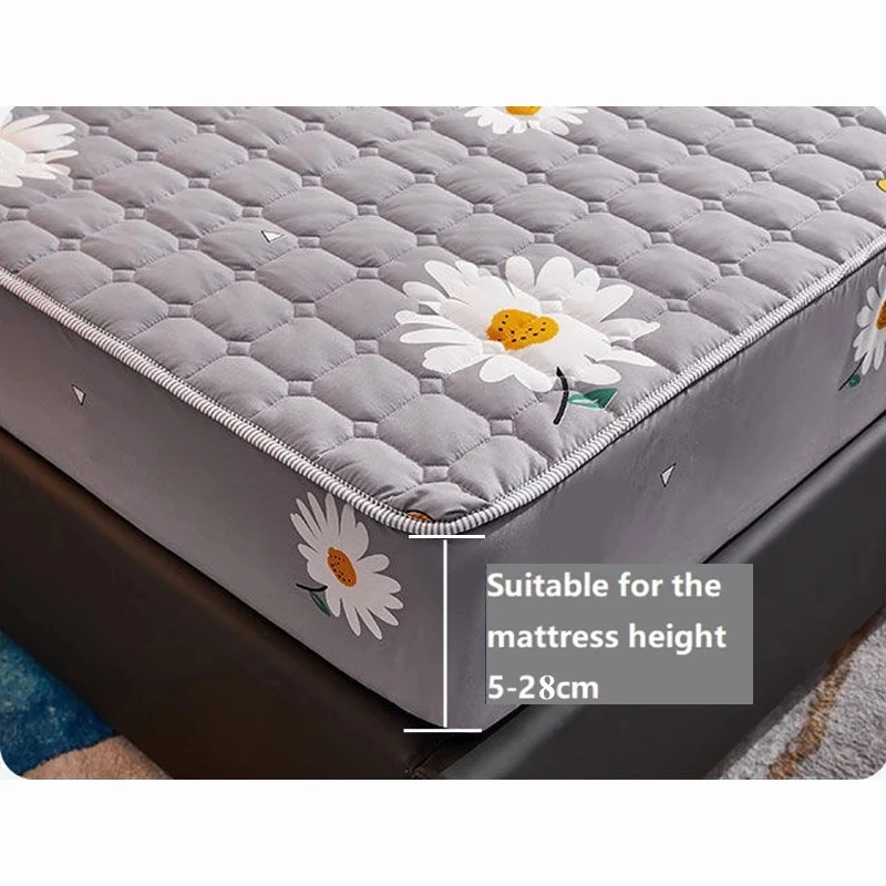 WASART Thicken quilted mattress protector cover couple 2 people luxury double bed elastic fitted sheet style protection pad 180