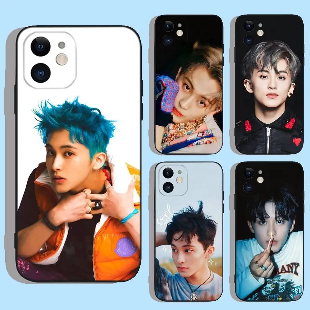 حافظة هاتف Kpop Mark Lee N-Nct لهاتف iPhone 17,16,15,14,13,12,11,XS,XR,X,8,7,Pro,Max,Plus,Mini,Air,e غطاء أسود من السيليكون #1