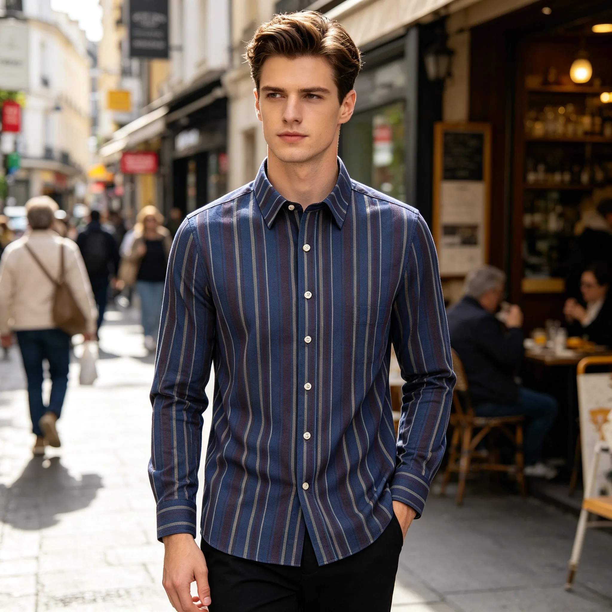 Men's Social Shirts Long Sleeve 100%Pure Cotton Oxford Buttoned Plaid Formal Male Casual Clothes Oversized Shirt Plus Size S-7XL
