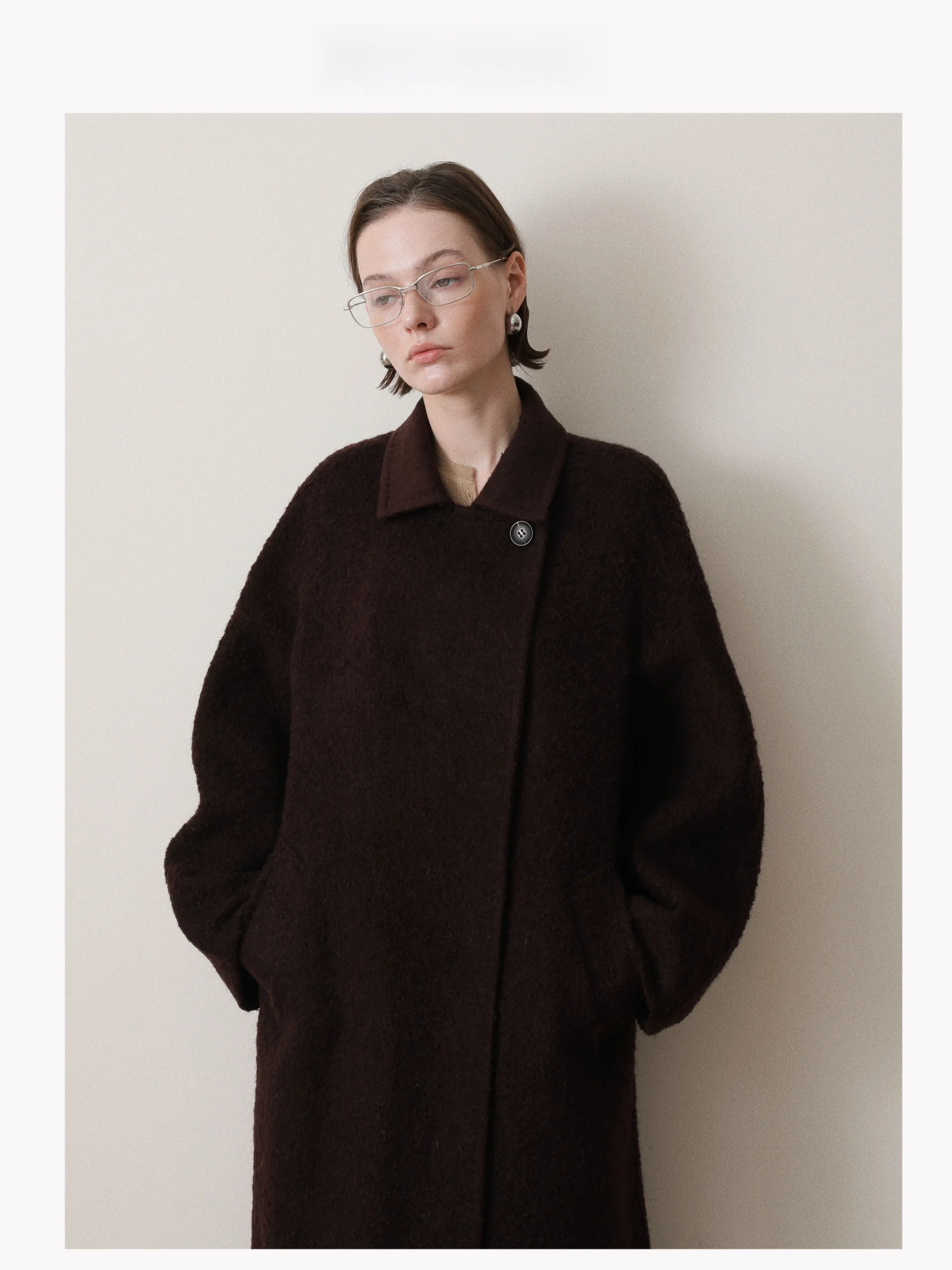 

3HLADY Ретро-пальто из шерсти альпаки с лацканами, утепленное, с длинными рукавами, для женщин среднего возраста, цвет: темно-фиолетовый