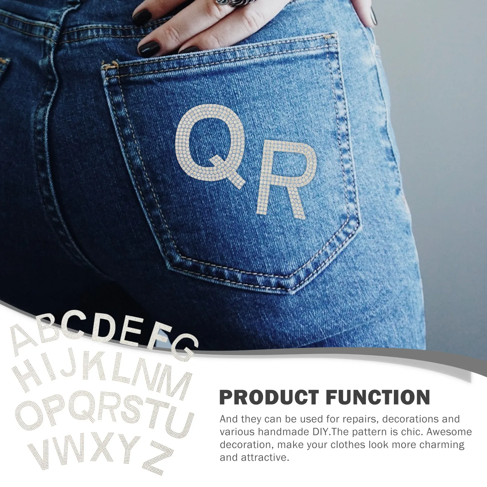 

Multicolor Hot Diamond Decoration Patches for Cloth Sticker Letter White Drill Vintage