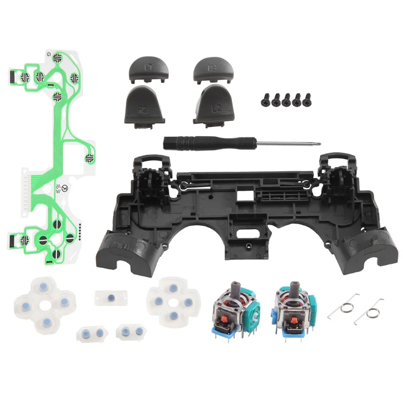 

A34R 1 комплект для PS4 JDS-040, триггерные кнопки контроллера, 3D-датчик, аналоговые колпачки и винты для большого пальца, инструменты, детали, аксессуары