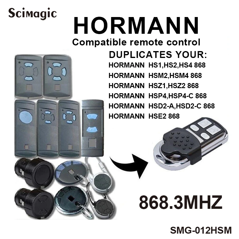 Hormann 868MHz Mando a Distancia HSM4 HSM2 HS2 HS4 HSE2 HSE4 HSZ1 HSZ2 HSP4 Replicator Transmisor para Abridor de Puerta de Garaje Llavero