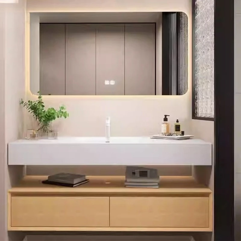 

Log wind integrated basin split oak bathroom cabinet combined bathroom wash face hand basin wash table