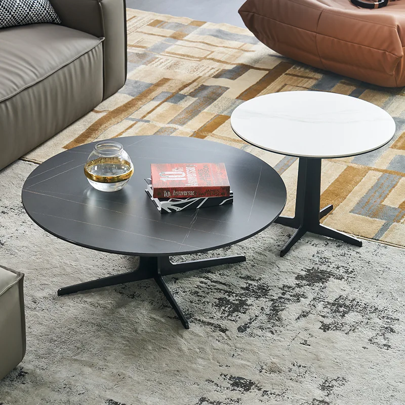 Hotel lobby Italian rock plate high and low tea table combination simple modern small family corner table Northern European luxu