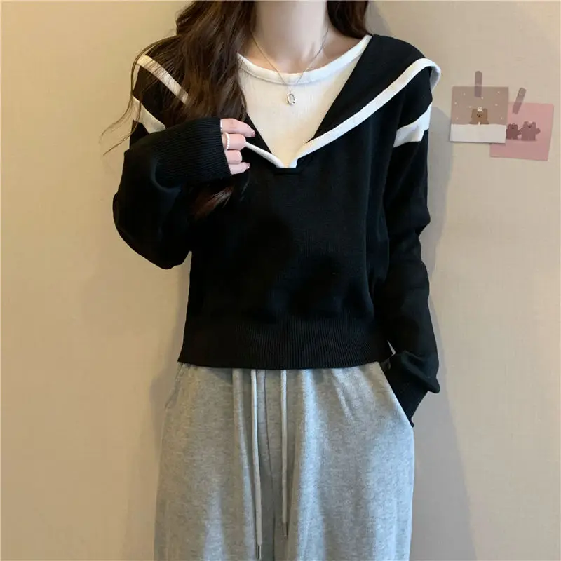 후드가 달린 면 후드티 폴레론 여성용 긴 소매 아트 스플라이스 브라운 옐로우 포켓 디자인 젠틀 걸 청록색 레이스 영