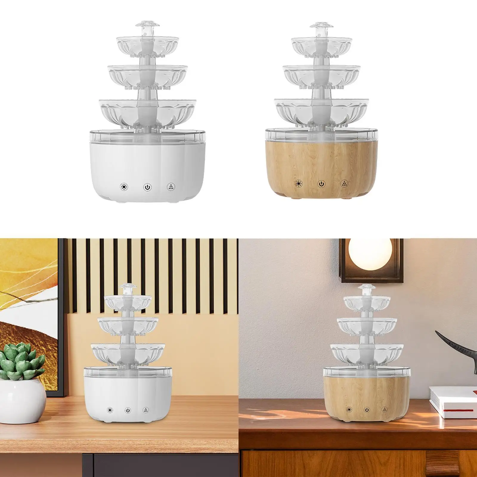 

Water Drip Humidifier 500ml Silent Easy to Use Large Capacity 2 Spray Nozzle Design Ambient Night Light Essential Oil Diffuser