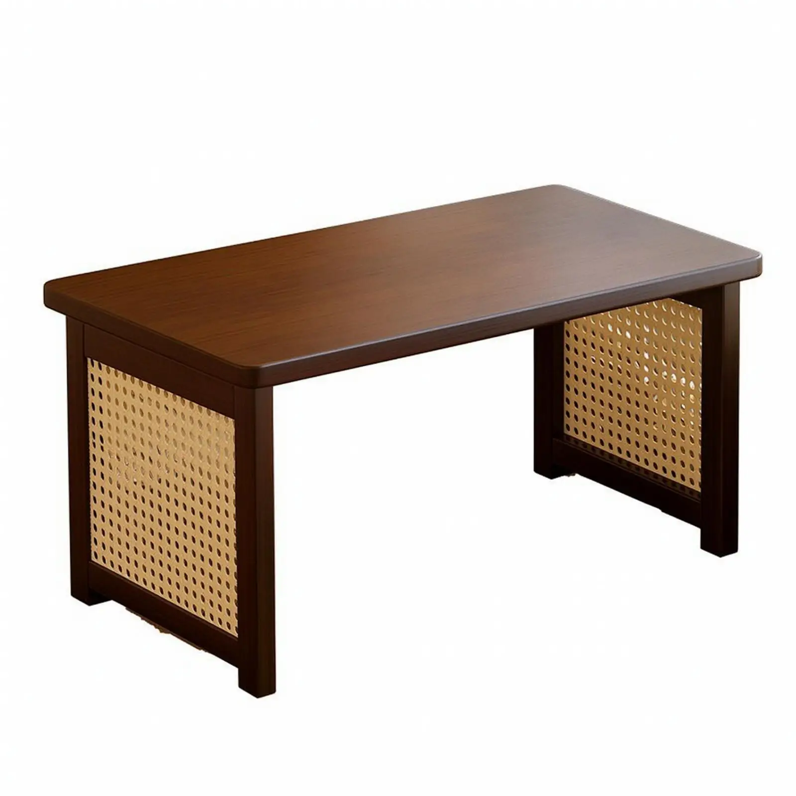 Folding Low Desk Space Saving Folding Mini Table Bamboo Style Floor Desk for Dorm and Studio