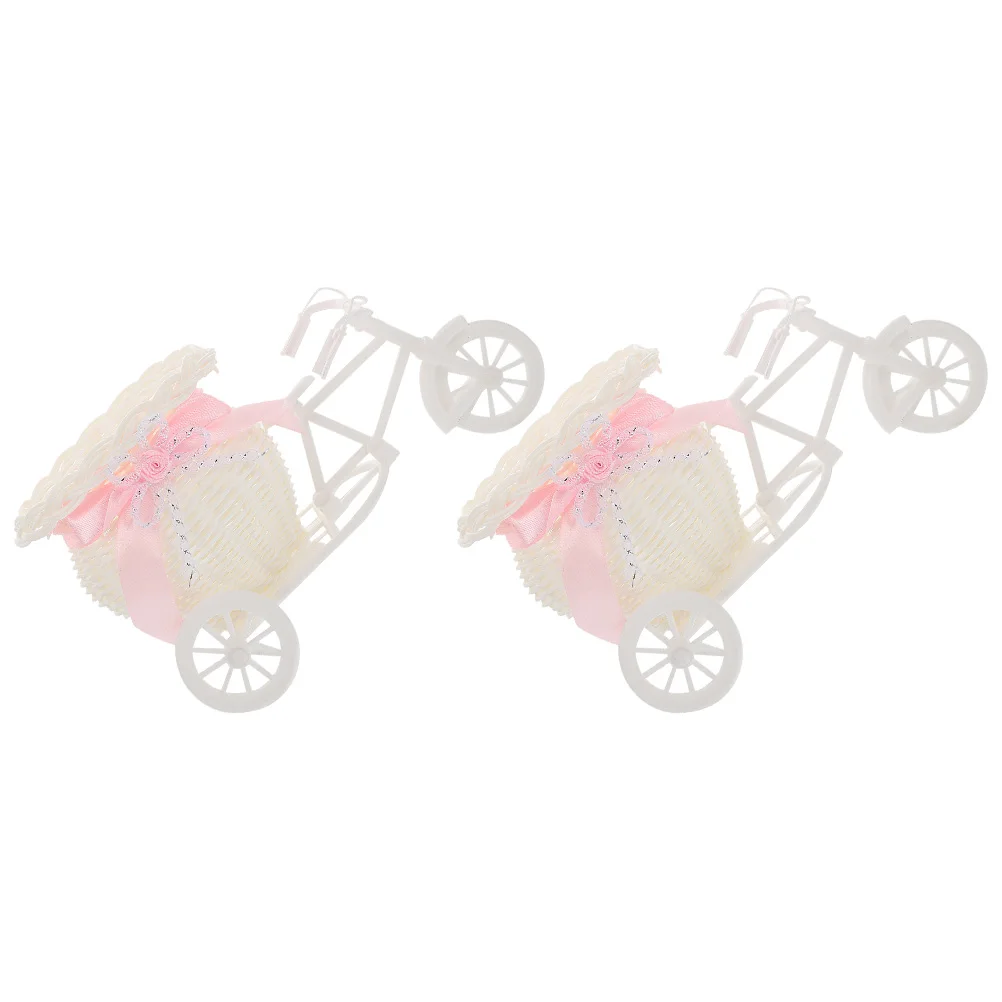 2Pcs False Rattan Weaving Flowerpot Multi Functional Decorative Flower Car Storage Basket Home Wedding Office Decoration