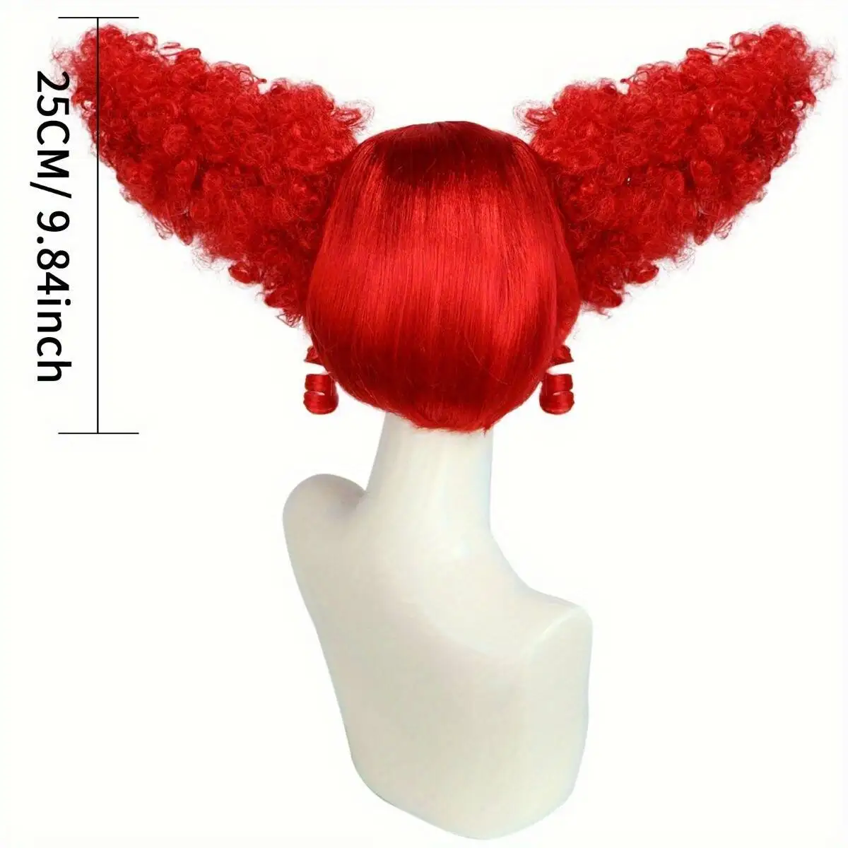 Anxin Brand Synthetic Fiber Wig: Bright Red Queen Style, Fluffy Hair, Unique Styling, Suitable for Cosplay Role-Playing Activities
