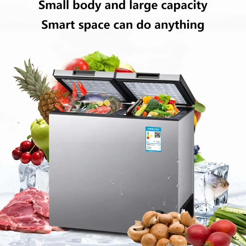 Home Refrigerator dual-temperature freezer small freezer double-door household commercial large-capacity freezer dual-use