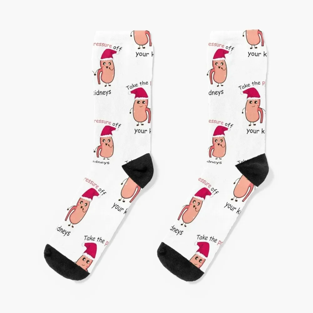 kidneys in Christmas hats Socks Novelties custom sports sheer Socks Female Men's