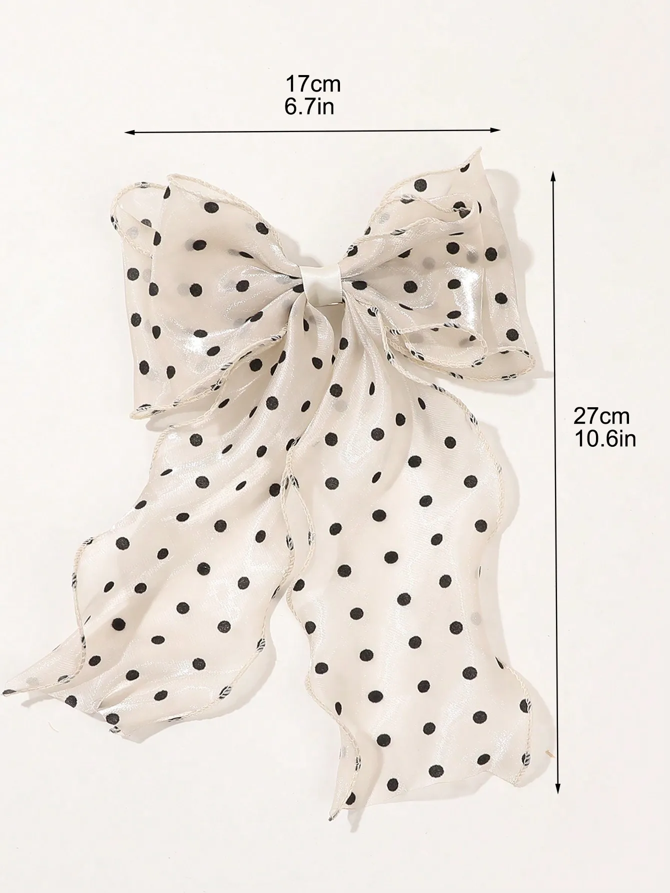 1Pcs Schwarz Polka Dot Organza Bogen Haar Clip frauen Flauschigen Band Hairgrip Französisch Kopfschmuck Süße Nette Haar Zubehör haarnadeln – Detail 12