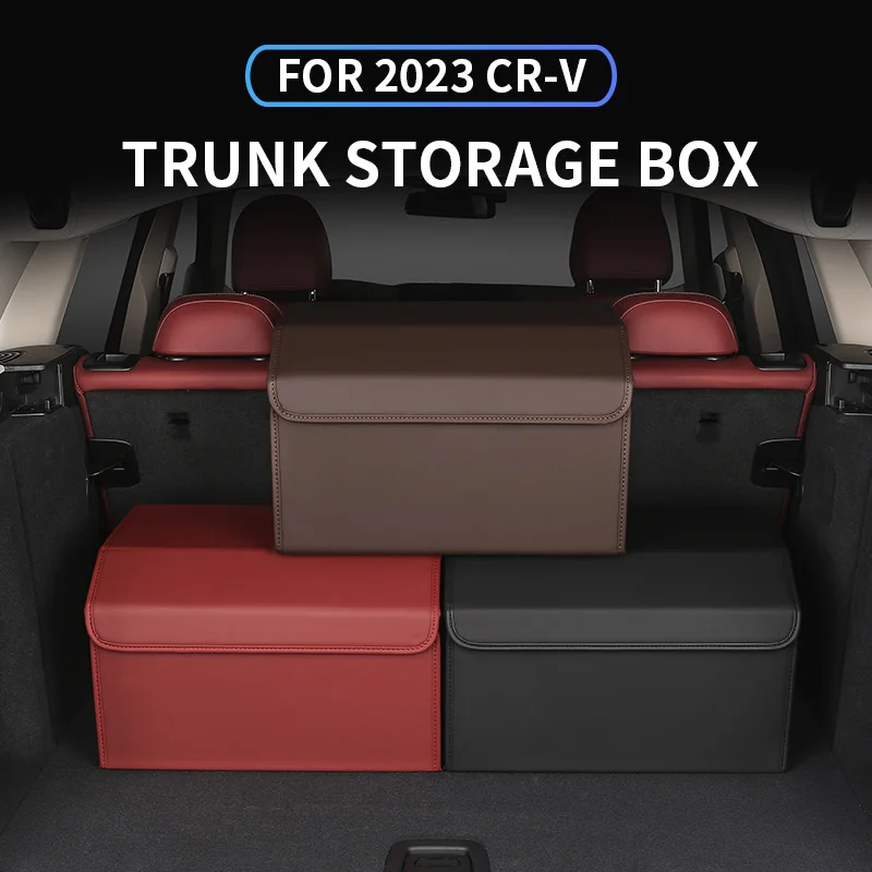 

For Honda CR-V CRV HRV VEZEL CIVIC Car Trunk Organizer Box Leather Folding Large Capacity Auto Tools Storage Bag Stowing Tidying