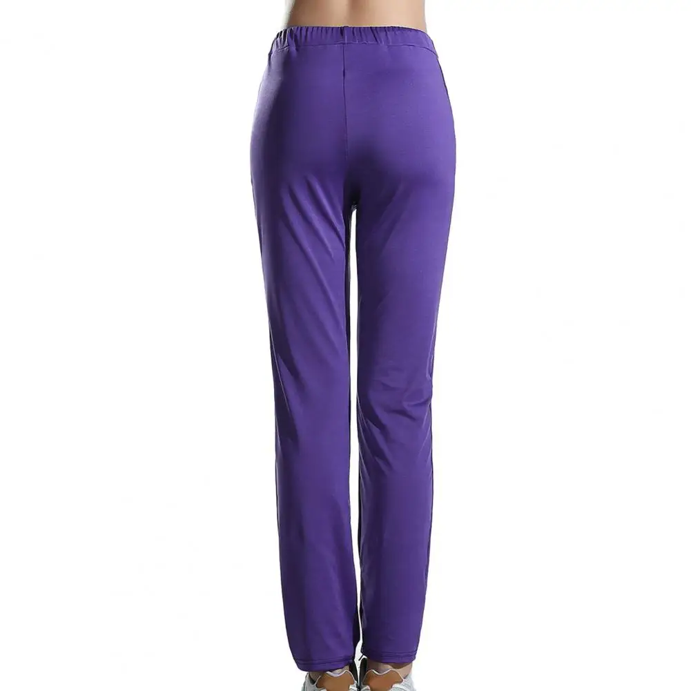 Adjustable Drawstring Stretch-Fitting Long Trousers, Women Yoga Pants With Pockets Athletic Compression Leggings