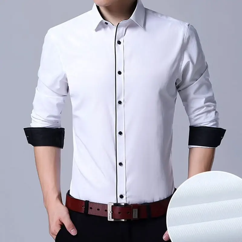 Men\'s Office Dress shirt Long sleeve loose plus size 10XL 11XL 9XL Formal dress shirt Business Casual patchwork 160KG no-iron