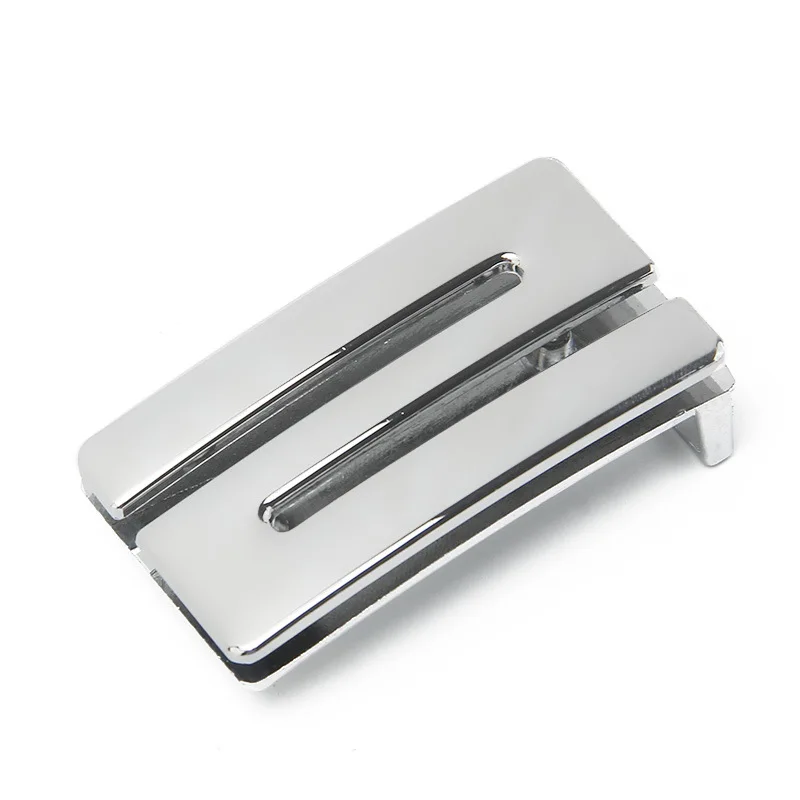 Boucle à lettres brillante en alliage de Zinc argenté, boucle lisse, accessoires de ceinture de poinçonnage polyvalents, boucle d'affaires décontractée